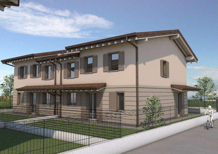 Nuova villa bifamiliare in classe energetica A a Calvenzano in zona residenziale. Calvenzano