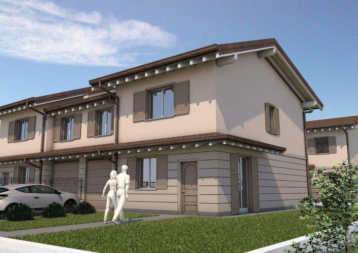 Nuova villa bifamiliare in classe energetica A a Calvenzano in zona residenziale. Calvenzano