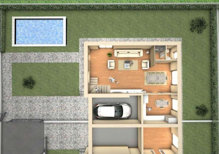 Nuova villa bifamiliare in classe energetica A a Calvenzano in zona residenziale. Calvenzano