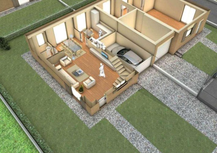 Nuova villa bifamiliare in classe energetica A a Calvenzano in zona residenziale. Calvenzano