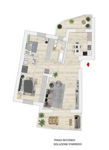 GRANDE TRILOCALE CON DOPPIA TERRAZZA Treviglio