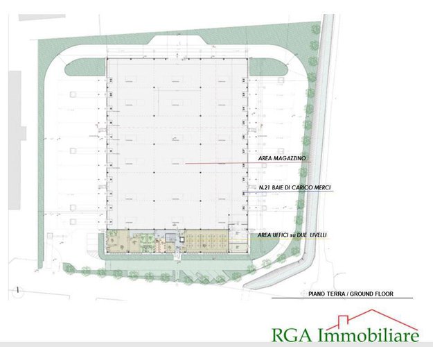 Capannone con baie di carico e uffici di rappresentanza Dalmine