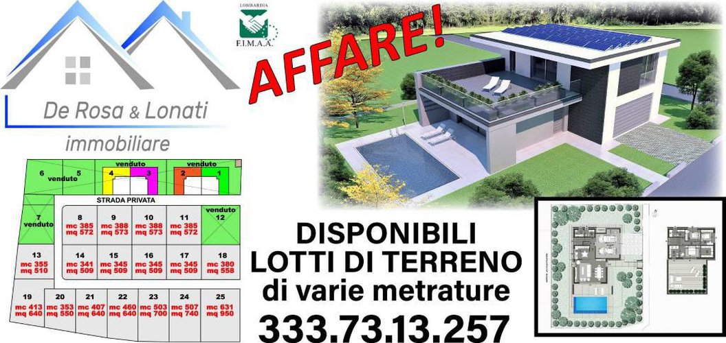 AFFARE!! LOTTI DI TERRENO Fara Gera d'Adda