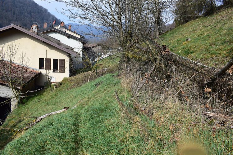 Costa Serina-Ambriola a quota mt 600, immerso nel verde, porzione di rustico e vasto terreno a prato Costa Serina