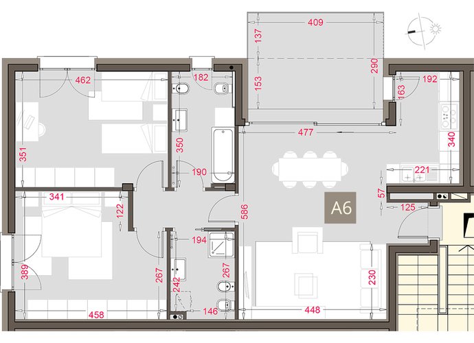 Trilocale al primo piano in Beregazzo con Figliaro Beregazzo con Figliaro