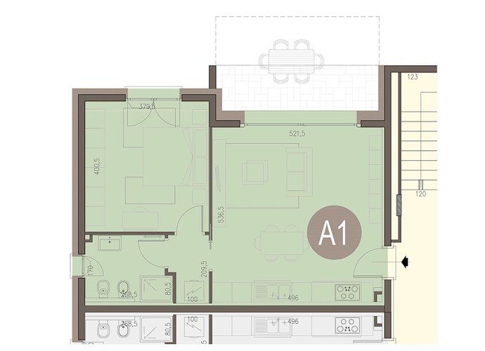 Bilocale Piano Terra con box a piano interrato Guanzate