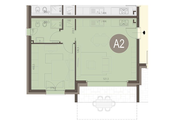 Bilocale Piano Terra con box a piano interrato Guanzate