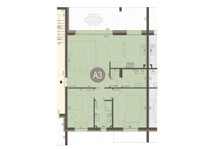 Trilocale a Piano Terra con cantina e box doppio in lunghezza a piano interrato Guanzate