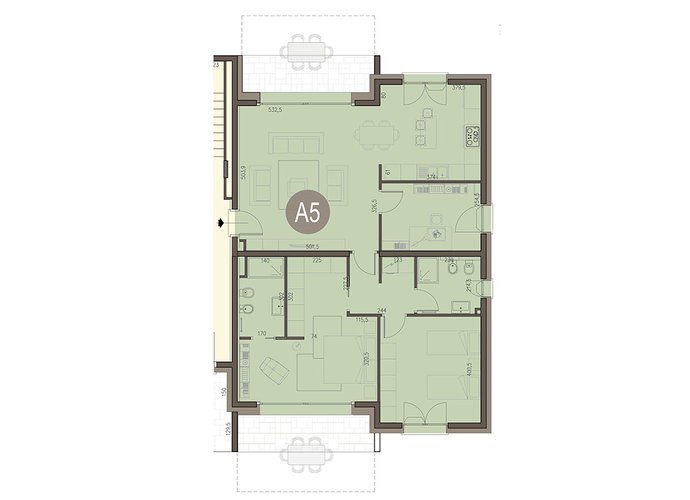 Quadrilocale a Piano Terra con cantina e box doppio in lunghezza a piano interrato Guanzate