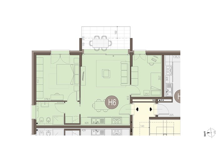 Trilocale a Piano Primo  in Bregnano Bregnano