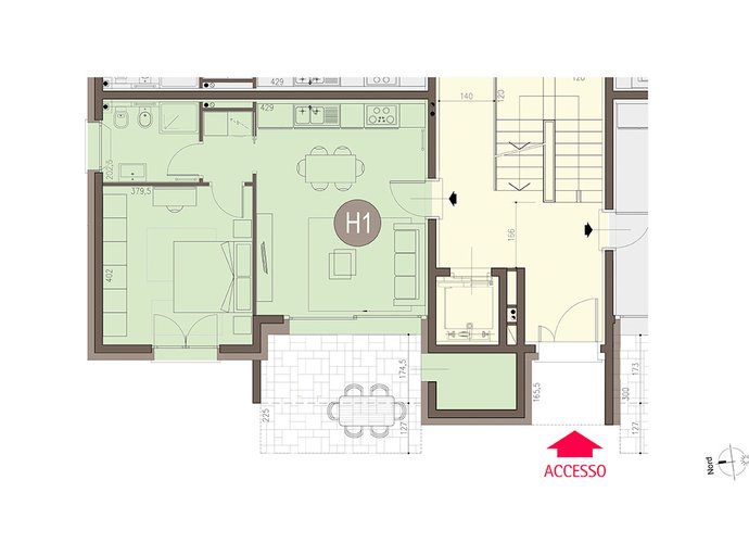 Bilocale a Piano Terra in Bregnano Bregnano