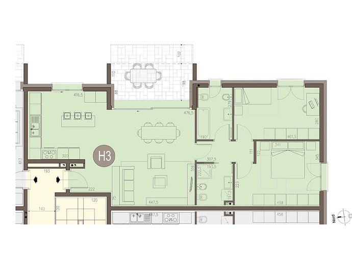 Trilocale a Piano Terra in Bregnano Bregnano