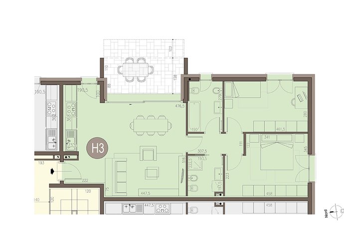 Trilocale a Piano Terra in Bregnano Bregnano