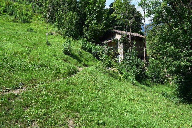 Serina, immerso nel verde, porzione di rustico con terreno Serina