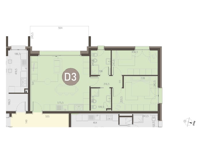 trilocale Piano Terra in Cadorago Fenegrò