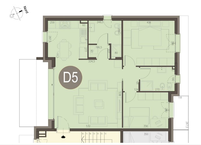 Trilocale a Piano Primo in Beregazzo Beregazzo con Figliaro