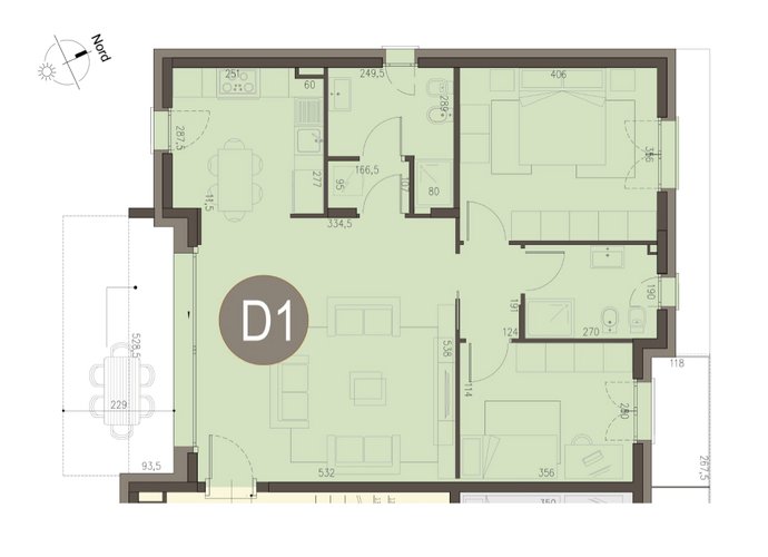 Trilocale a Piano Terra in Beregazzo Beregazzo con Figliaro