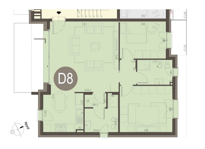 Trilocale a Piano Primo in Beregazzo Beregazzo con Figliaro