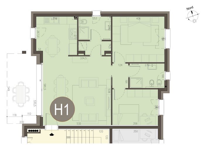 Trilocale a Piano Terra in Alserio Alserio