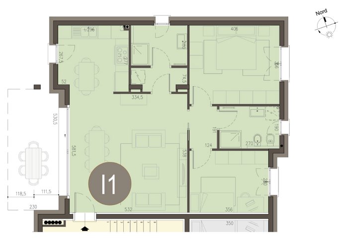 Trilocale a Piano Terra in Alserio Alserio