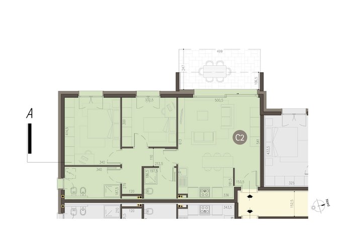 Trilocale a Piano Terra in Uggiate Uggiate Trevano