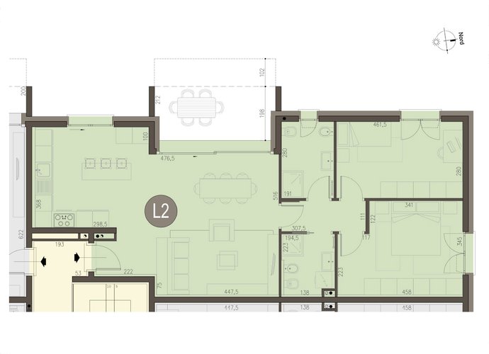 Trilocale a Piano Terra Bregnano