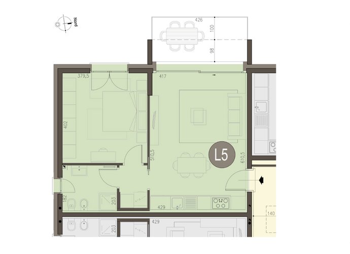 Trilocale a Piano primo Bregnano