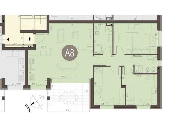 Quadrilocale Piano Primo in Erba Erba