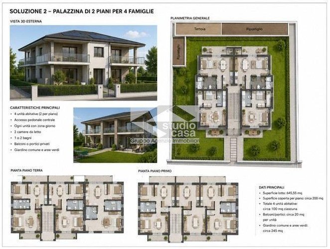 VERDELLO – TERRENO EDIFICABILE IDEALE PER PALAZZINA DI 4 APPARTAMENTI